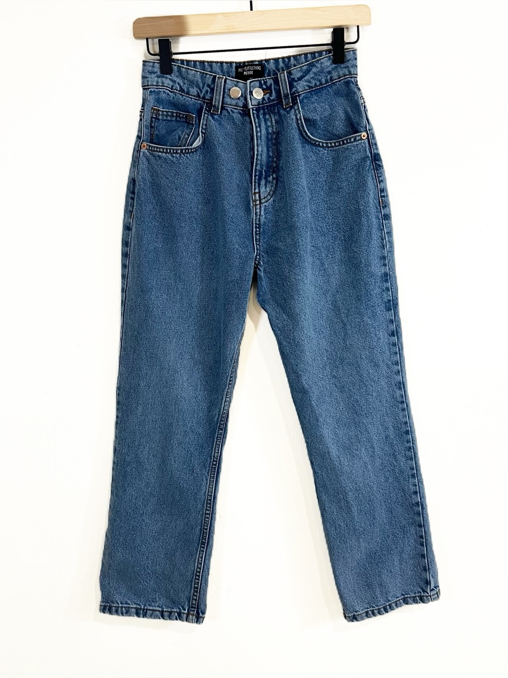 Pretty Little Things Petite High Rise Straight Leg Denim Jeans Size 00